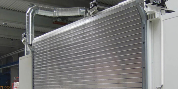 Automatic Steel Shutter Roller Door Indoor of an industry.