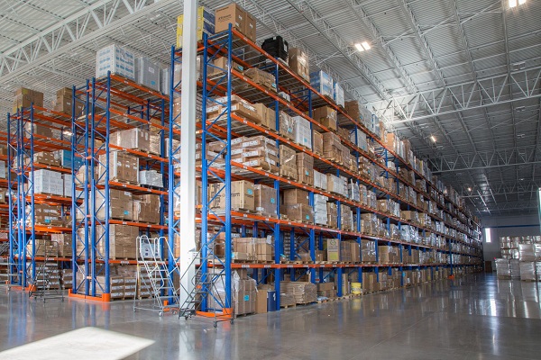 Picture showing warehouse racks with goods placed on it